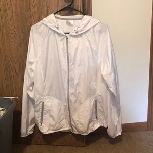 White windbreaker/rain jacket